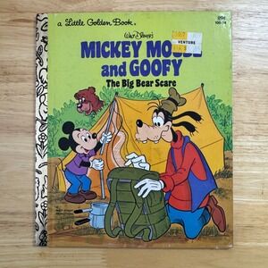 Walt Disney's Mickey Mouse and Goofy The Big Bear Scare Little Golden Book 1978